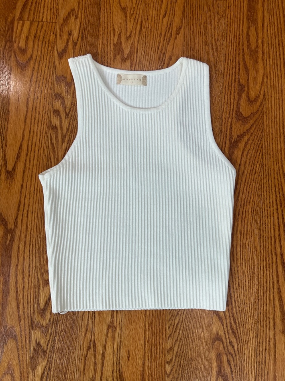 Altar'd State White Ribbed Tank Top
